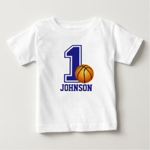 1st Birthday Boy basketball Personalised Baby T-Shirt