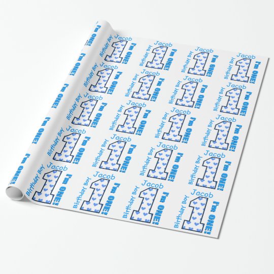 boys 1st birthday wrapping paper