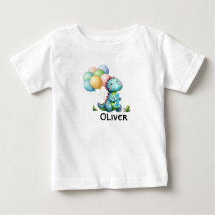 1st Birthday Boy Dinosaur personalised name Shirt