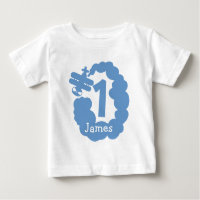 1st Birthday boy | Personalised aeroplane t shirt