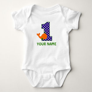 1st Birthday Boy Whale Personalised Shirt