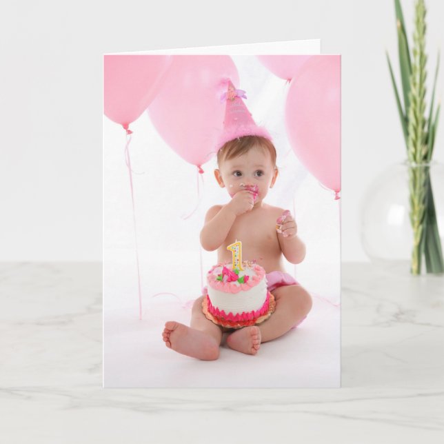 1st Birthday Cake Card (Front)