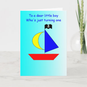 1st Birthday Card Boat