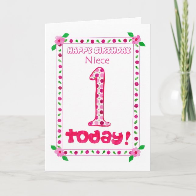 1st Birthday Card for a Niece (Front)