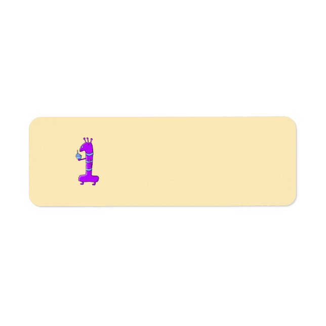 1st Birthday. Cartoon in Purple. (Front)