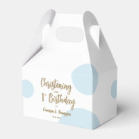 1st Birthday Christening Blue baby boy party