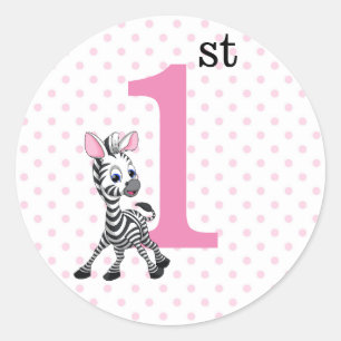 1st Birthday Classic Round Sticker