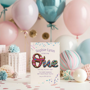 1st Birthday Cookie Cake Invitation