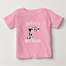 1st Birthday Cow Print