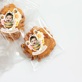 1st Birthday Custom Bee Sticker Party Favour Tag