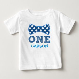 1st Birthday - Custom Name -Bow Tie Baby T-Shirt