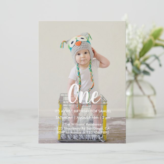 1st Birthday Custom Photo  Invitation (Standing Front)