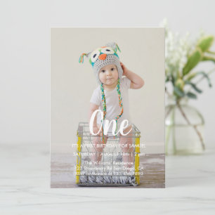 1st Birthday Custom Photo  Invitation
