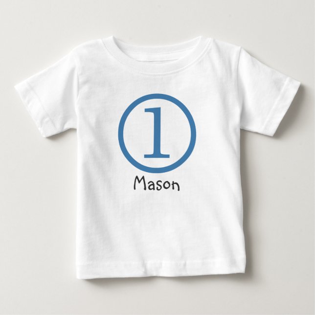 1st Birthday Customisable T-Shirt Boy (Front)