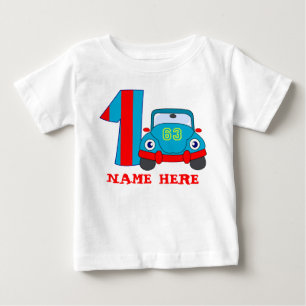 1st Birthday, cute car Baby T-Shirt