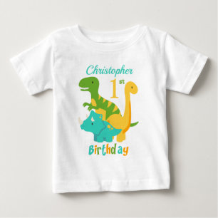 1st Birthday Cute Dinosaurs  Baby T-Shirt