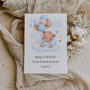 1st Birthday Cute Teddy Bear Invitation