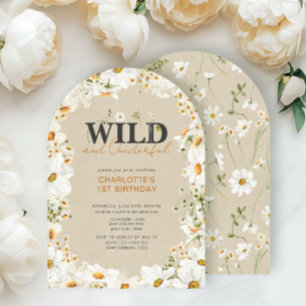 1st Birthday Daisy Wild & Onederful Terracotta Invitation