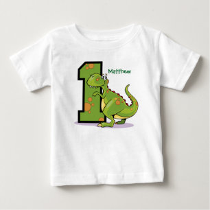 1st Birthday Dinosaur Custom Baby T-Shirt