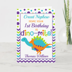 1st Birthday Dinosaur Dino-Mite Card