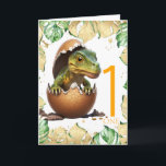 1st Birthday Dinosaur happy baby Jungle Card<br><div class="desc">1st Birthday Dinosaur jungle 
sweet baby dinosaur personalised baby card for a child.  Click the "Customise it!" button to change the text size,  text colour,  font style and more!</div>