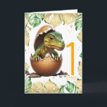 1st Birthday Dinosaur happy baby Jungle Card<br><div class="desc">1st Birthday Dinosaur jungle 
sweet baby dinosaur personalised baby card for a child.  Click the "Customise it!" button to change the text size,  text colour,  font style and more!</div>