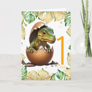 1st Birthday Dinosaur happy baby Jungle Card