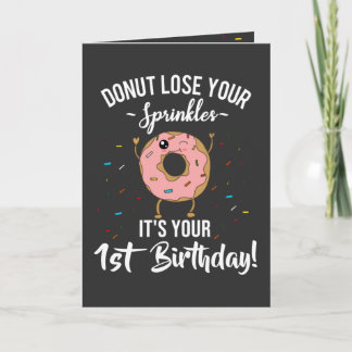 1st Birthday Donut Theme 1 Year Old Personalized Card