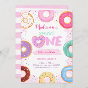1st Birthday Doughnut Party Invitation