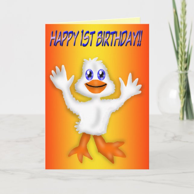 1st Birthday Duck Card (Front)