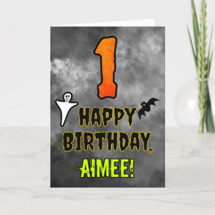 1st Birthday: Eerie Halloween Theme + Custom Name Card