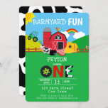 1st Birthday Farm Animals Barnyard Fun Kids Cute Invitation<br><div class="desc">1st Birthday Farm Animals Barnyard Fun Kids Invitation. Personalise with name for first birthday. Farm animals,  barn,  pig,  cow,  sheep,  rainbow,  tractor,  farm-themed party supplies. www.SamAnnDesigns.com</div>