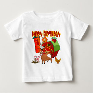 1st Birthday Farm Birthday Baby T-Shirt
