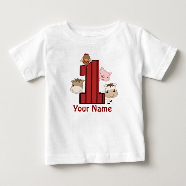 1st Birthday Farm Personalised T-shirt (Front)