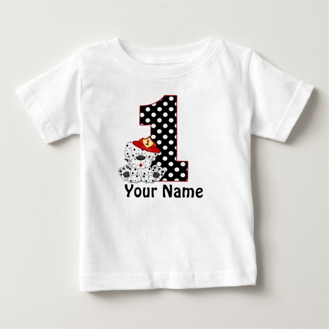 1st Birthday Fireman Dalmatian Personalised Shirt (Front)