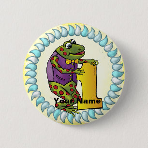 1st Birthday frog  pin button