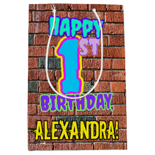 1st Birthday: Fun, Urban Graffiti Inspired Look Medium Gift Bag