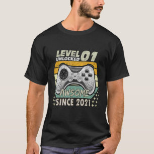 1st Birthday Gaming Level 1 Unlocked Awesome Since T-Shirt