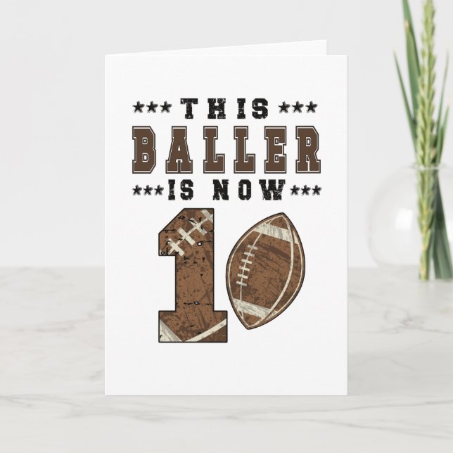 1st Birthday Gift Football Player 1 Year Old Boy Card (Front)