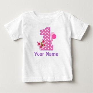 1st Birthday Girl Butterfly Personalised T Shirt