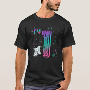 1st Birthday Girl Figure Skating I'm 1 Ice Skate P T-Shirt