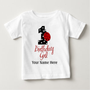 1st Birthday Girl - Lady Bug - 1 - Ladybug Baby T-Shirt