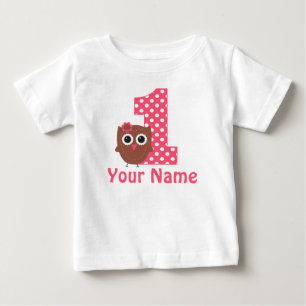 1st Birthday Girl Owl Personalised T-shirt