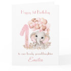 1st Birthday Girl Pink Cute Elephant Balloons