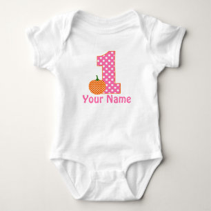 1st Birthday Girl Pumpkin Baby Bodysuit