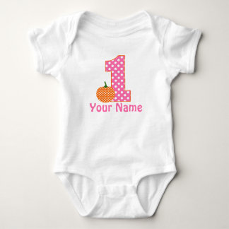 1st Birthday Girl Pumpkin Baby Bodysuit