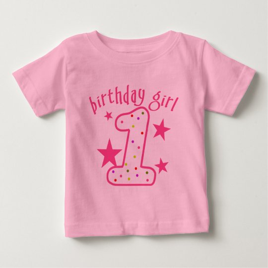 1st Birthday Girl Stars Baby T-Shirt