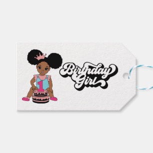 1st Birthday Girls Black Girl Magic Melanin Cake  Gift Tags