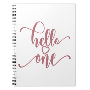 1st Birthday Girls Hello One Cute 1 Year Old Baby Notebook