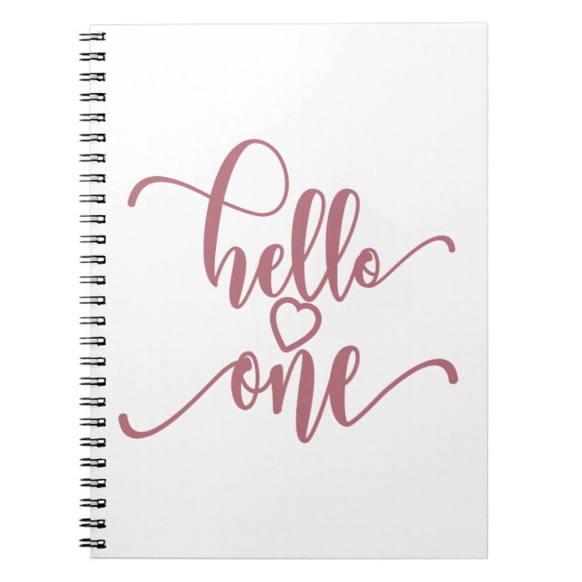 1st Birthday Girls Hello One Cute 1 Year Old Baby Notebook (Front)